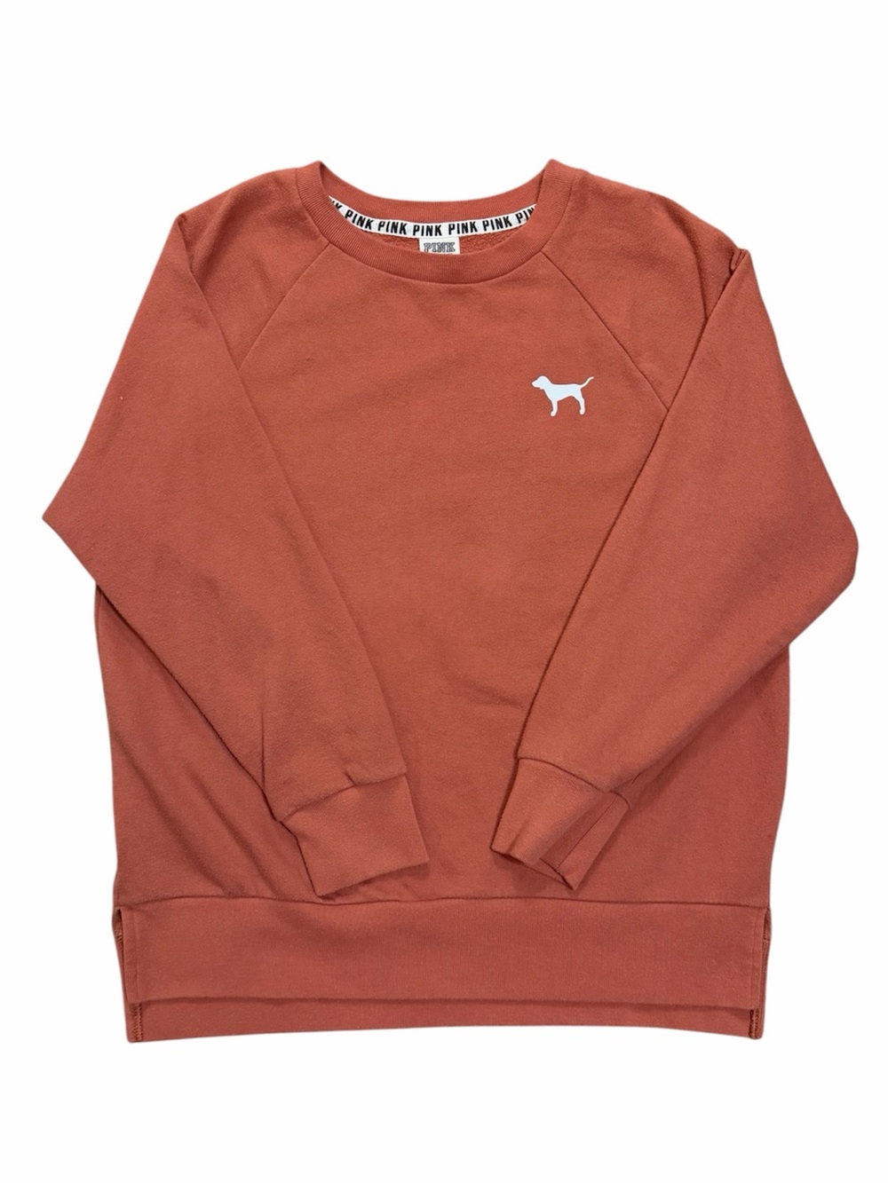 VS PINK Burnt Orange Crewneck Pullover Sweatshirt